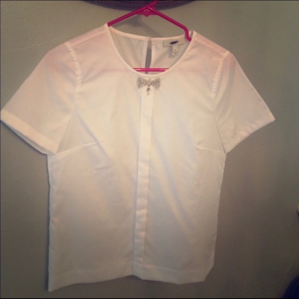 J.Crew white bow top